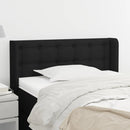 sengegavl med kanter 83x16x78/128 cm stof sort