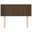 sengegavl med kanter 83x16x78/128 cm stof mørkebrun