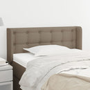 sengegavl med kanter 83x16x78/128 cm stof gråbrun