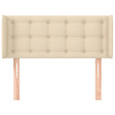 sengegavl med kanter 83x16x78/128 cm stof cremefarvet