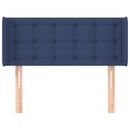 sengegavl med kanter 83x16x78/128 cm stof blå