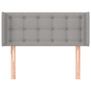 sengegavl med kanter 93x16x78/128 cm stof lysegrå