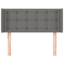 sengegavl med kanter 93x16x78/88 cm stof mørkegrå