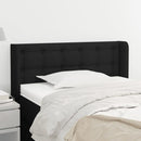 sengegavl med kanter 93x16x78/88 cm stof sort