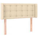 sengegavl med kanter 93x16x78/88 cm stof cremefarvet