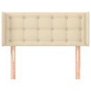 sengegavl med kanter 93x16x78/88 cm stof cremefarvet