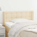 sengegavl med kanter 93x16x78/88 cm stof cremefarvet