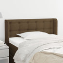 sengegavl med kanter 103x16x78/88 cm stof mørkebrun