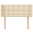 sengegavl med kanter 103x16x78/88 cm stof cremefarvet