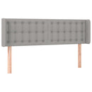 sengegavl med kanter 147x16x78/88 cm stof lysegrå