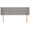 sengegavl med kanter 147x16x78/88 cm stof lysegrå