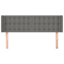 sengegavl med kanter 147x16x78/88 cm stof mørkegrå