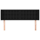 sengegavl med kanter 147x16x78/88 cm stof sort