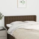 sengegavl med kanter 147x16x78/88 cm stof mørkebrun