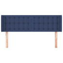 sengegavl med kanter 147x16x78/88 cm stof blå