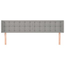sengegavl med kanter 163x16x78/88 cm stof lysegrå