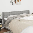 sengegavl med kanter 163x16x78/88 cm stof lysegrå