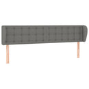 sengegavl med kanter 163x16x78/88 cm stof mørkegrå