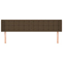 sengegavl med kanter 163x16x78/88 cm stof mørkebrun