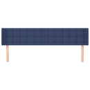 sengegavl med kanter 163x16x78/88 cm stof blå