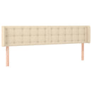 sengegavl med kanter 183x16x78/88 cm stof cremefarvet