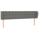 sengegavl med kanter 203x16x78/88 cm stof mørkegrå
