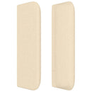 sengegavl med kanter 203x16x78/88 cm stof cremefarvet