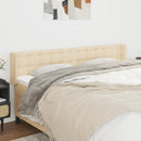 sengegavl med kanter 203x16x78/88 cm stof cremefarvet