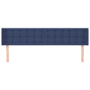 sengegavl med kanter 203x16x78/88 cm stof blå