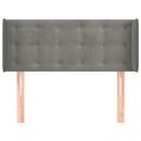 sengegavl med kanter 83x16x78/88 cm fløjl lysegrå