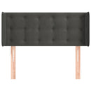 sengegavl med kanter 83x16x78/88 cm fløjl mørkegrå