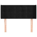 sengegavl med kanter 83x16x78/88 cm fløjl sort