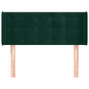 sengegavl med kanter 83x16x78/88 cm fløjl mørkegrøn