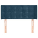 sengegavl med kanter 83x16x78/88 cm fløjl mørkeblå