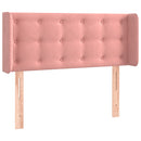 sengegavl med kanter 83x16x78/88 cm fløjl lyserød