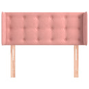 sengegavl med kanter 83x16x78/88 cm fløjl lyserød