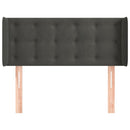 sengegavl med kanter 93x16x78/88 cm fløjl mørkegrå