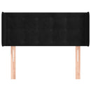 sengegavl med kanter 93x16x78/88 cm fløjl sort