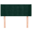 sengegavl med kanter 93x16x78/88 cm fløjl mørkegrøn