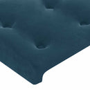 sengegavl med kanter 93x16x78/88 cm fløjl mørkeblå
