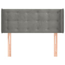 sengegavl med kanter 103x16x78/88 cm fløjl lysegrå