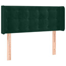 sengegavl med kanter 103x16x78/88 cm fløjl mørkegrøn