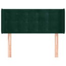 sengegavl med kanter 103x16x78/88 cm fløjl mørkegrøn
