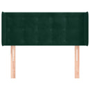 sengegavl med kanter 103x16x78/88 cm fløjl mørkegrøn