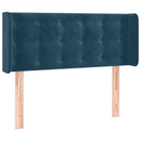 sengegavl med kanter 103x16x78/88 cm fløjl mørkeblå