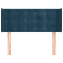 sengegavl med kanter 103x16x78/88 cm fløjl mørkeblå