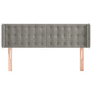 sengegavl med kanter 147x16x78/88 cm fløjl lysegrå
