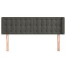 sengegavl med kanter 147x16x78/88 cm fløjl mørkegrå