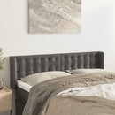 sengegavl med kanter 147x16x78/88 cm fløjl mørkegrå