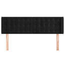 sengegavl med kanter 147x16x78/88 cm fløjl sort